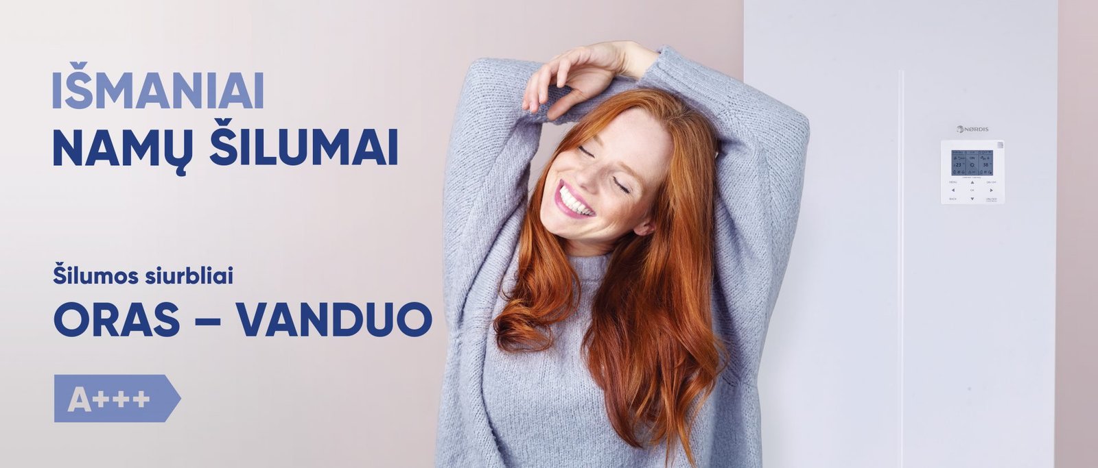 NØRDIS Optimus Pro Split 16.0-14.9 kW šilumos siurblys oras-vanduo su 240l integruota talpa