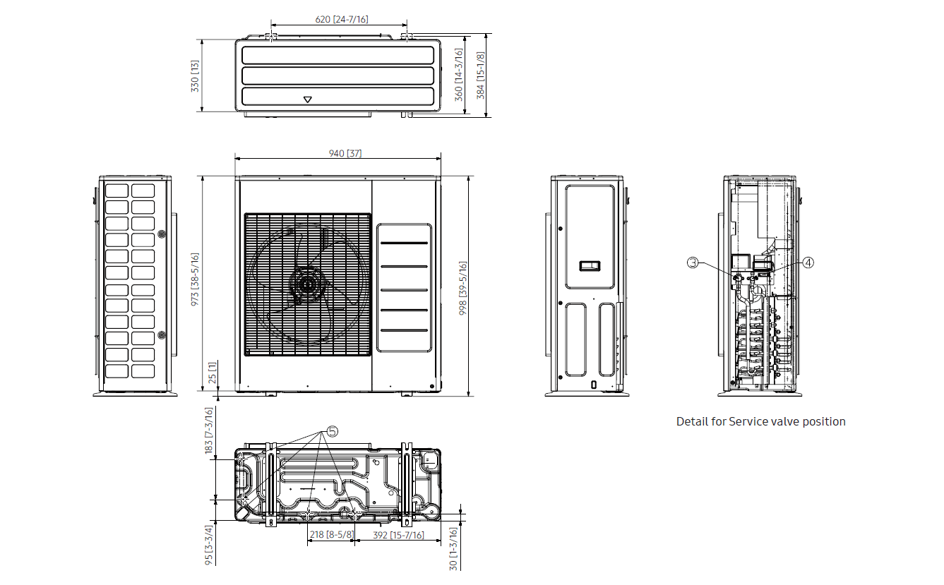 Samsung Multi-split sistemos išorinis blokas, 10.0/12.0 kW, AJ100TXJ5KG/EU