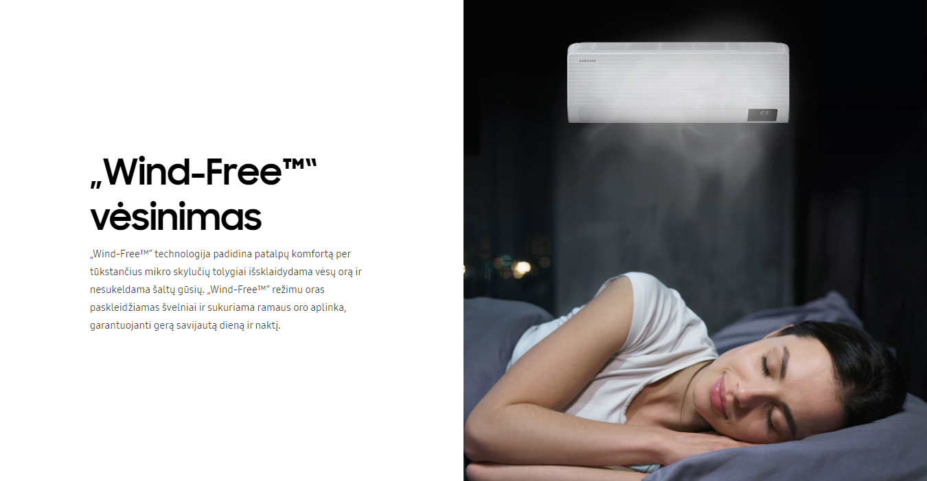 Samsung WindFree™ Premiere Black 2.5/3.2 kW oro kondicionierius su WIFI (komplektas)